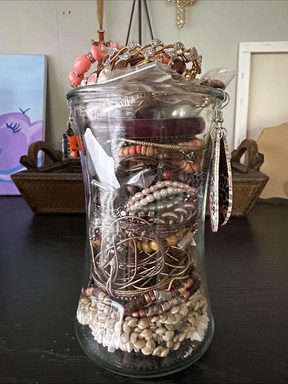 Boho Inspired Mystery Jewelry Jar In shades Of Brown. - Picture 11 of 11